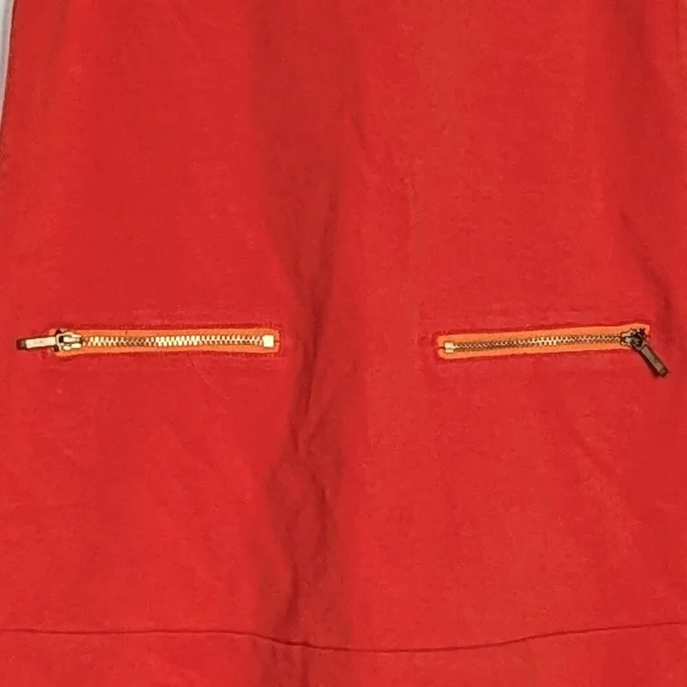 Gymboree Kids' (Size 8) Bright Orange Dress w/Gold Zippers & Ruffled Hem